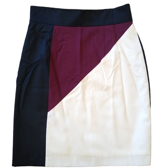 Y2K Designer Merino Wool Color block Skirt - Picture 3 of 8